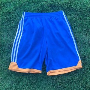 Blue and Yellow Adidas Athletic Shorts